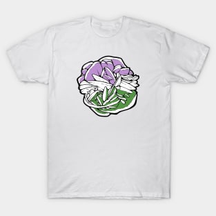 Genderqueer Pride Flag Desert Rose Mineral Mineralogy Geology T-Shirt